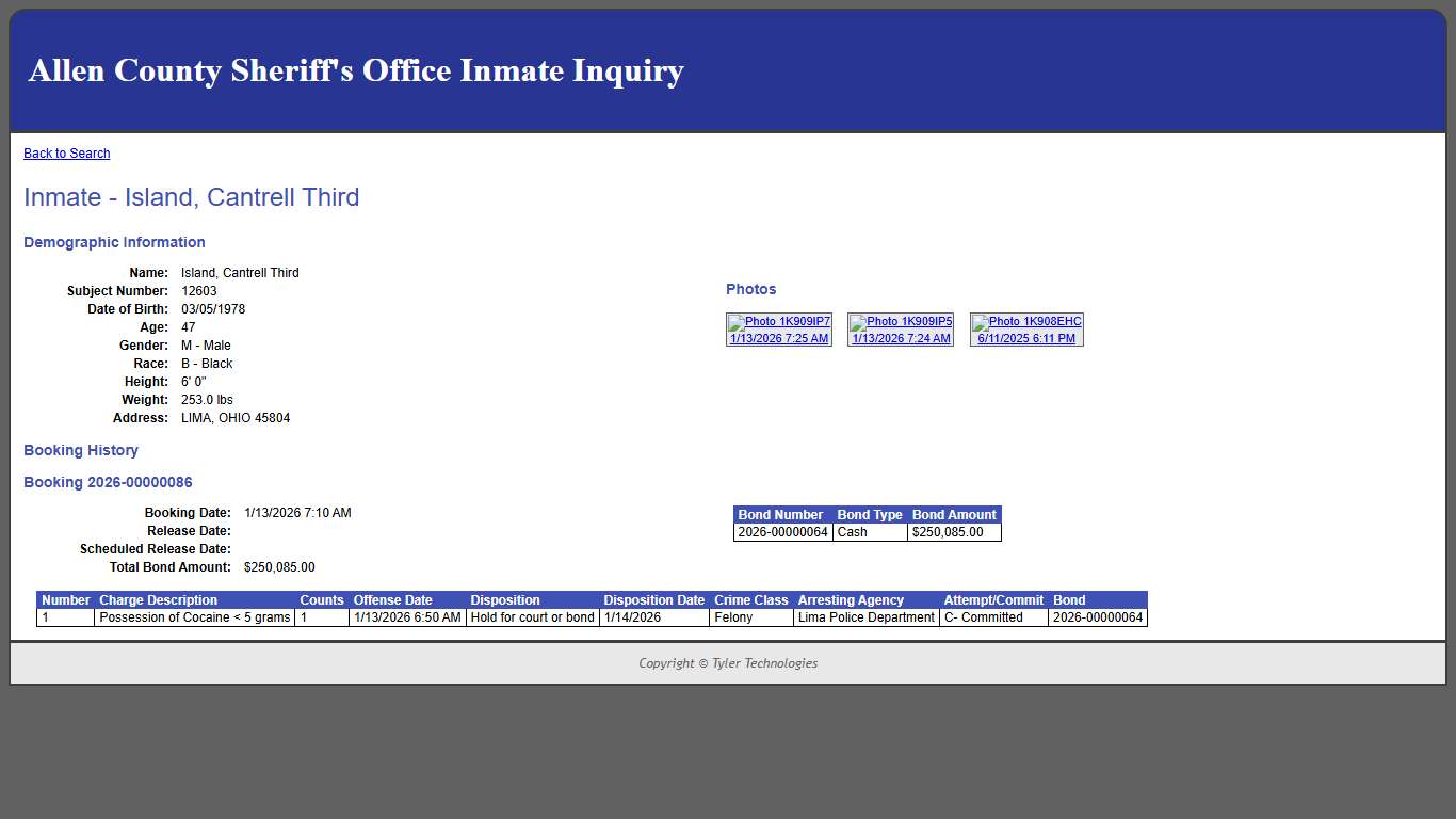 Inmate - Island, Cantrell Third